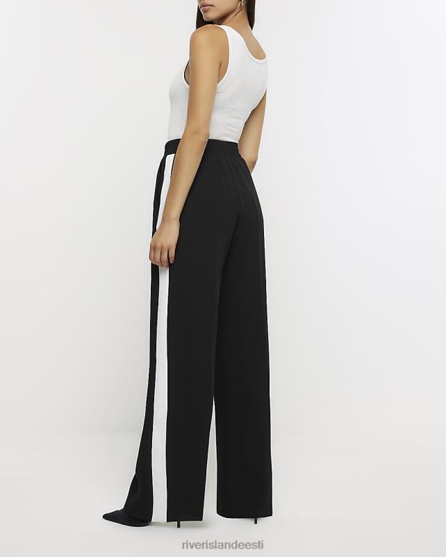 kehakate must naised River Island küljetriibuga laia säärega sörkijad 44TLL946