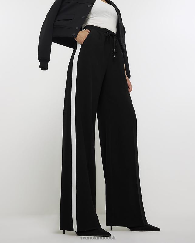 kehakate must naised River Island küljetriibuga laia säärega sörkijad 44TLL946