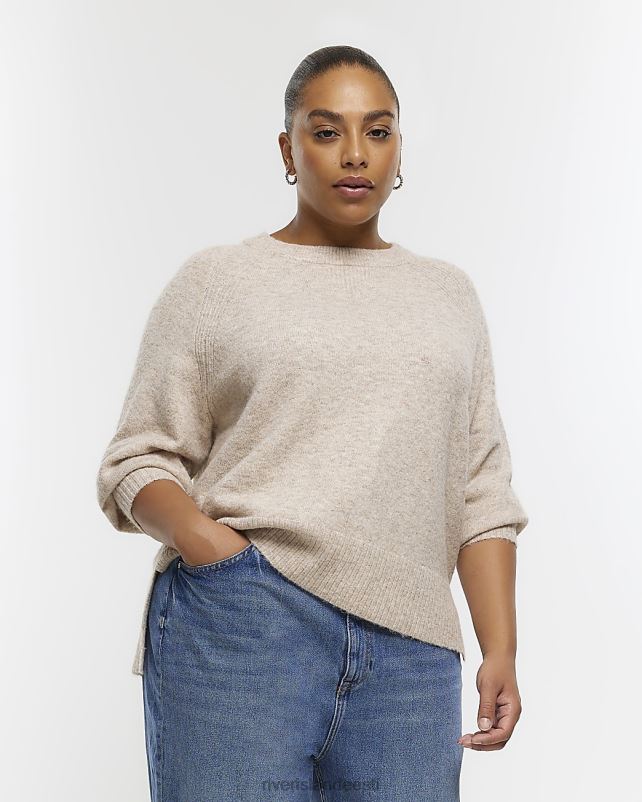 kehakate beež naised River Island pluss ülisuur pikkade varrukatega kampsun 44TLL2222