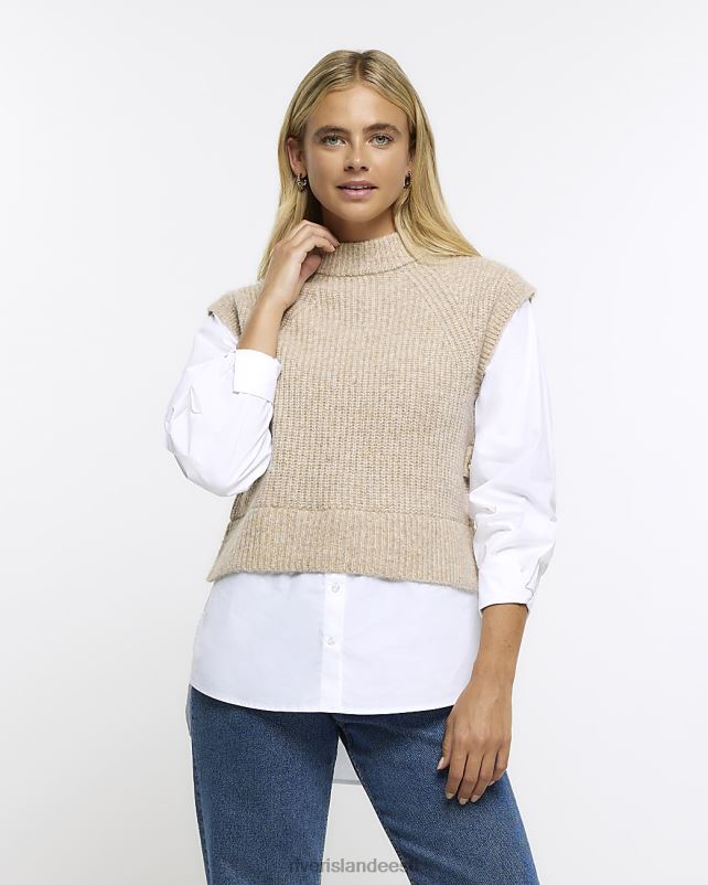 kehakate beež naised River Island särgi varrukatega hübriidkampsun 44TLL661