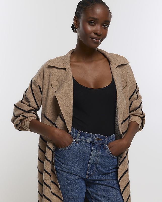 kehakate beež naised River Island triibuline kardigan 44TLL1170