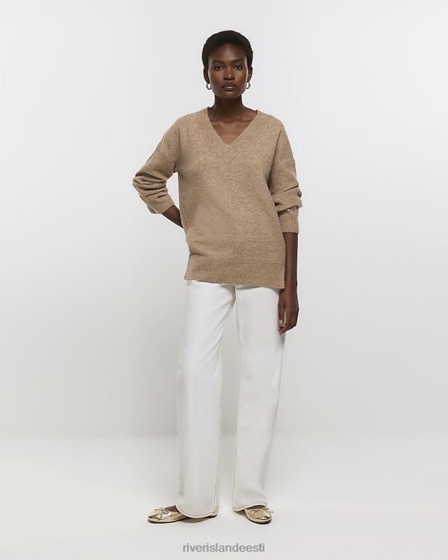 kehakate beež naised River Island v-kaelusega kampsun 44TLL78