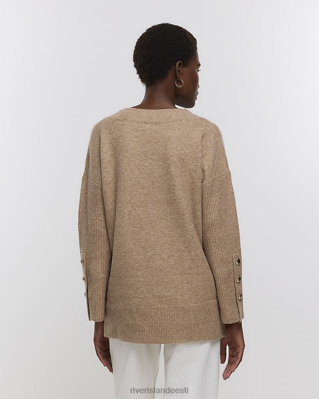 kehakate beež naised River Island v-kaelusega kampsun 44TLL78