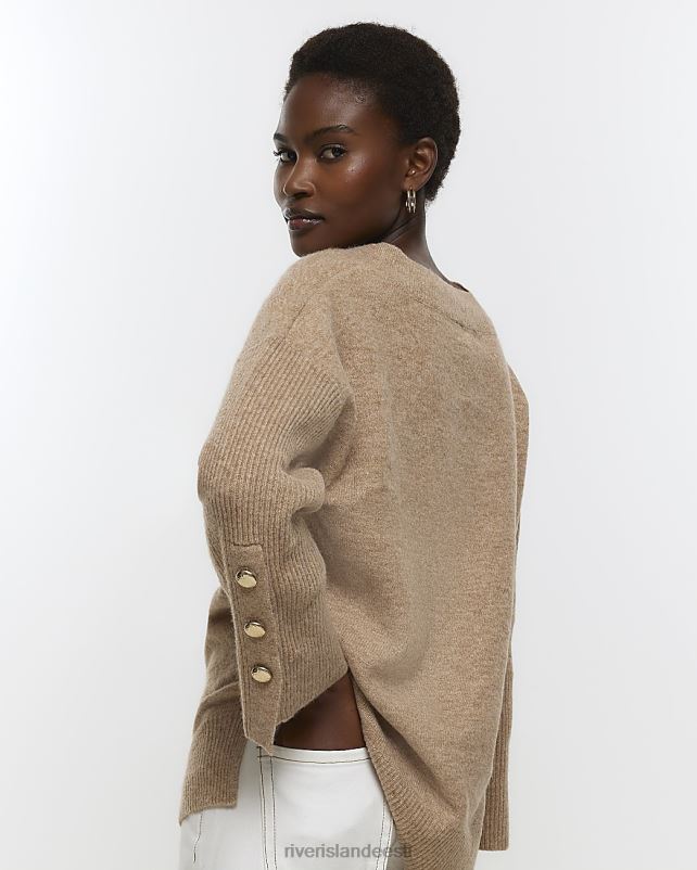 kehakate beež naised River Island v-kaelusega kampsun 44TLL78