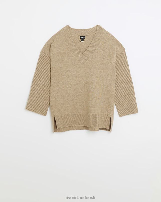 kehakate beež naised River Island v-kaelusega kampsun 44TLL78