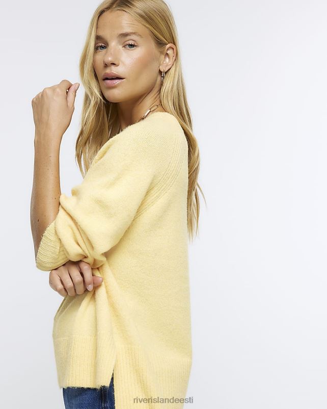 kehakate kollane naised River Island kootud kampsun 44TLL125