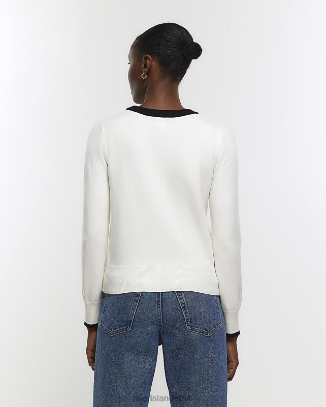 kehakate kreem naised River Island pikkade varrukatega kootud topp 44TLL4480