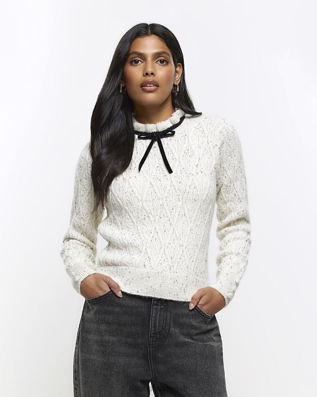 kehakate kreem naised River Island sametist lipsu kampsun 44TLL3780