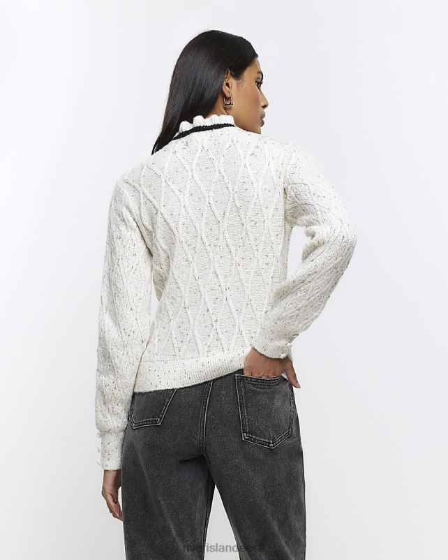 kehakate kreem naised River Island sametist lipsu kampsun 44TLL3780