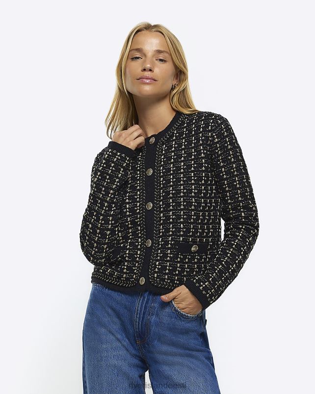 kehakate must naised River Island boucle kootud kardigan 44TLL3803