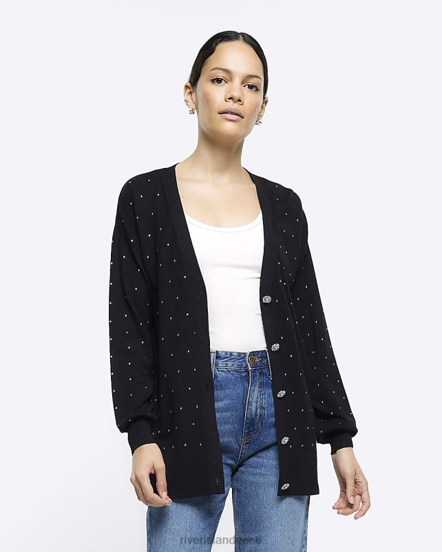 kehakate must naised River Island kootud kaunistusega kardigan 44TLL1123