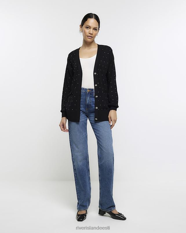kehakate must naised River Island kootud kaunistusega kardigan 44TLL1123