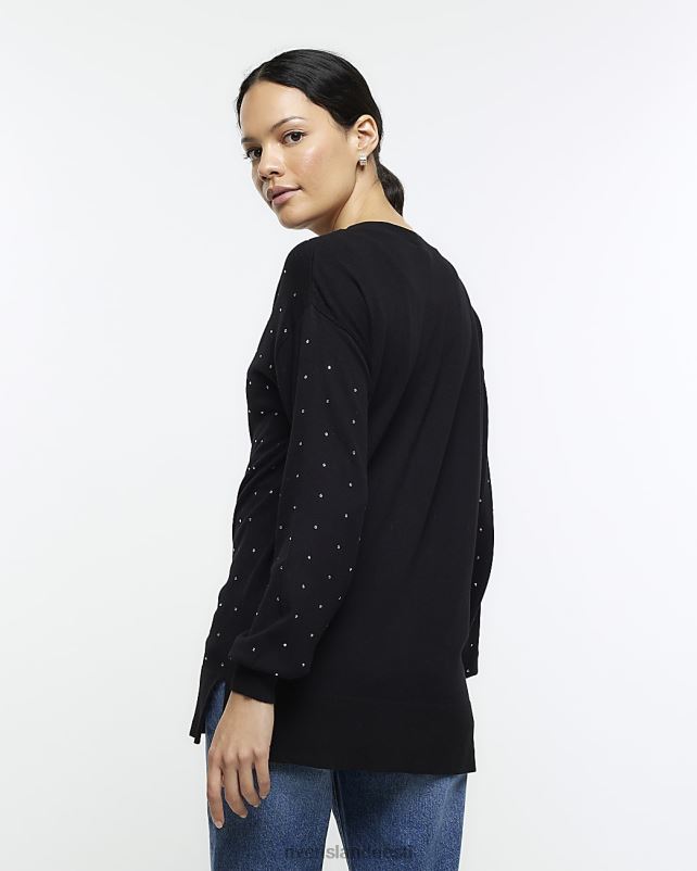 kehakate must naised River Island kootud kaunistusega kardigan 44TLL1123