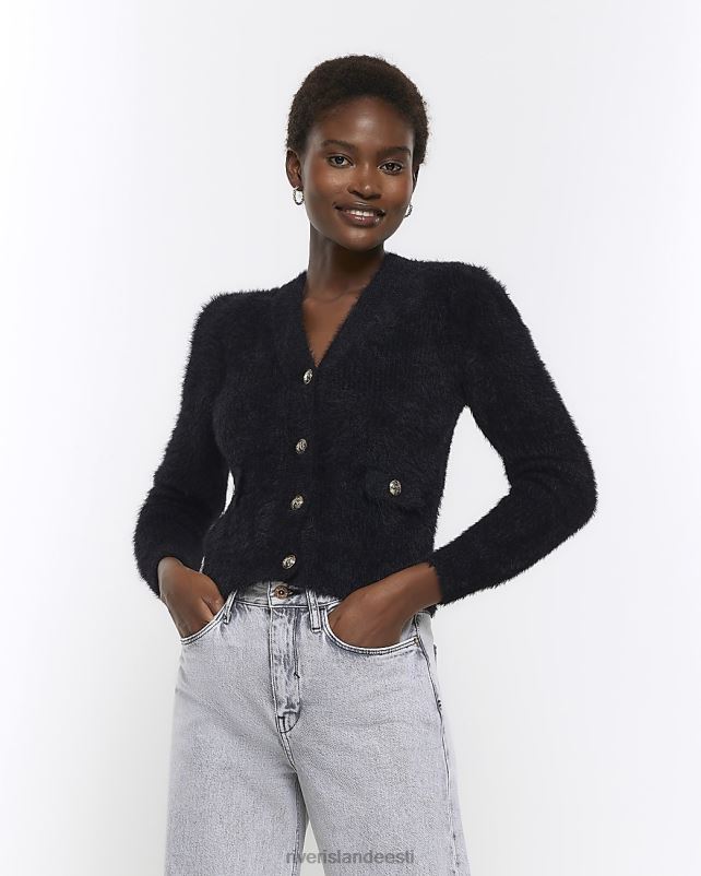 kehakate must naised River Island kootud õlakatetega kardigan 44TLL266