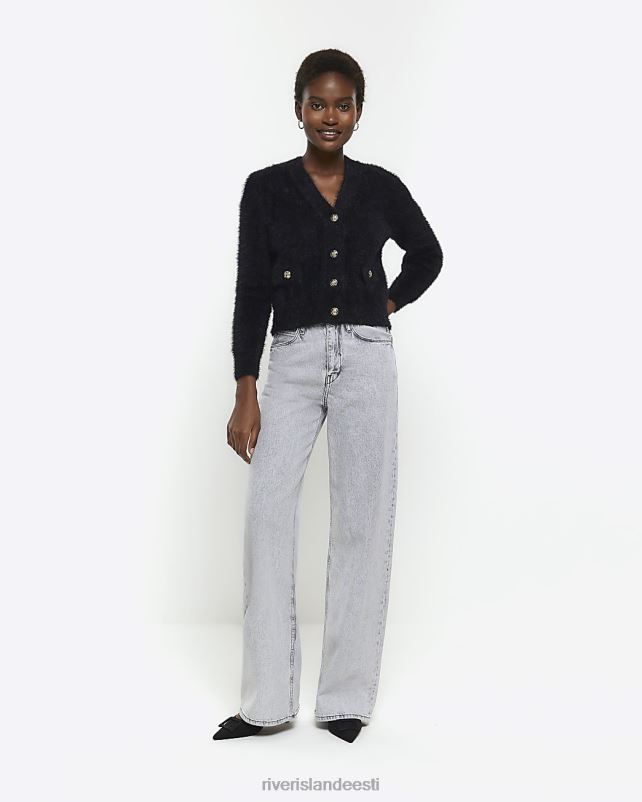 kehakate must naised River Island kootud õlakatetega kardigan 44TLL266