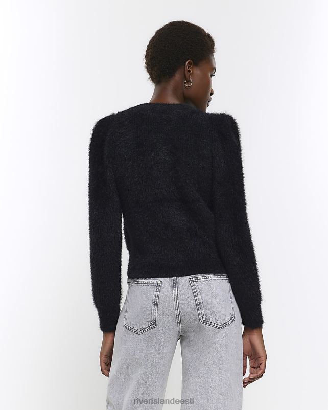 kehakate must naised River Island kootud õlakatetega kardigan 44TLL266