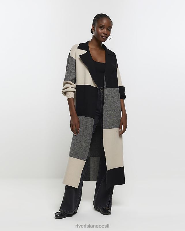 kehakate must naised River Island värviblokiga õngejadaga kardigan 44TLL1171