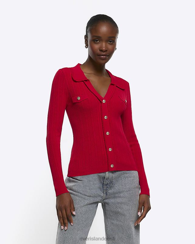 kehakate punane naised River Island kootud kammkarbi hem kampsun 44TLL84