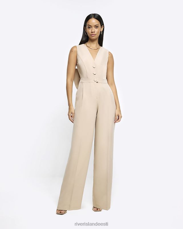 kehakate beež naised River Island vööri bleiseri kombinesoon 44TLL67
