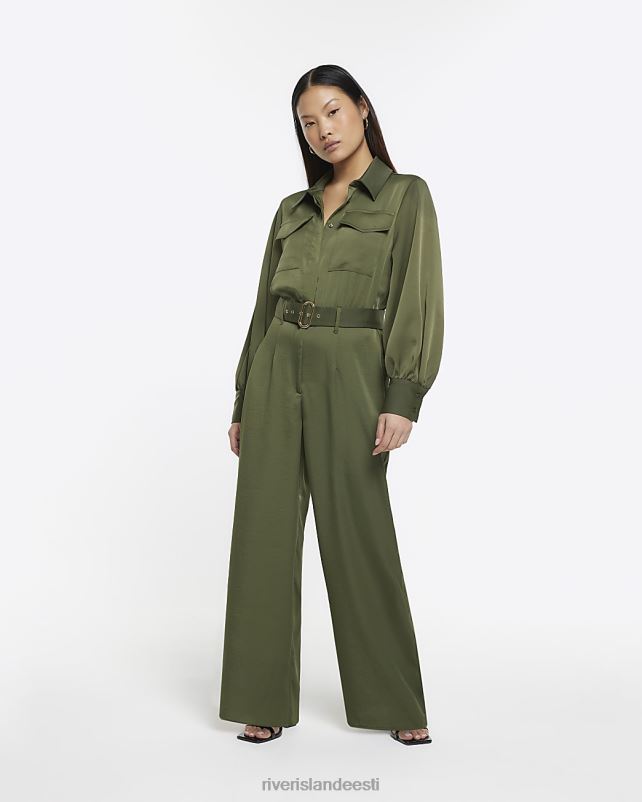 kehakate khaki naised River Island väike vööga laia säärega kombinesoon 44TLL5309