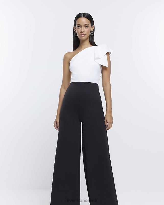 kehakate must naised River Island ühe õlaga laia jalaga kombinesoon 44TLL4860