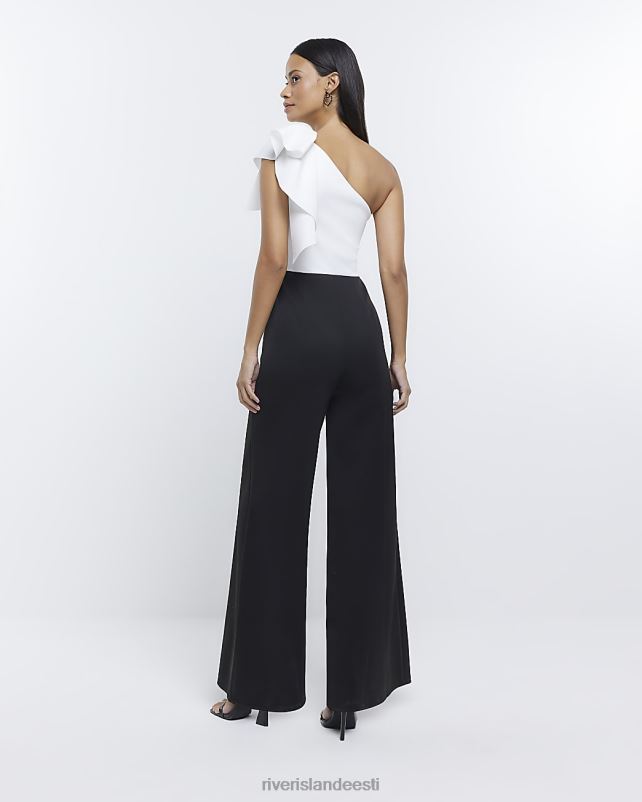 kehakate must naised River Island ühe õlaga laia jalaga kombinesoon 44TLL4860