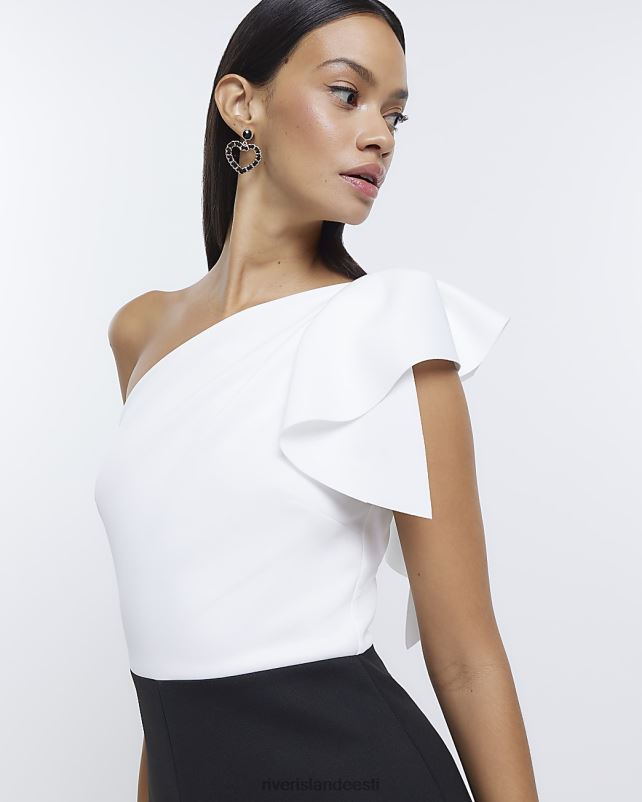 kehakate must naised River Island ühe õlaga laia jalaga kombinesoon 44TLL4860