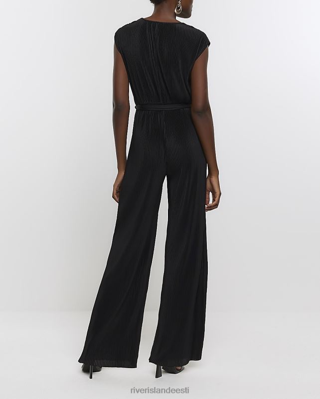 kehakate must naised River Island plisse vööga mähitud kombinesoon 44TLL4491