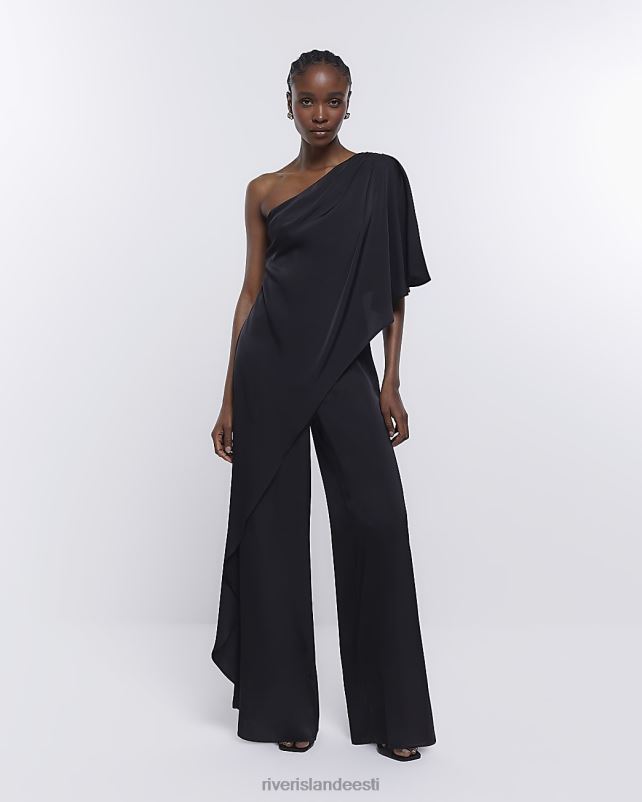 kehakate must naised River Island pruutneitsi drapeeritud õlgade kombinesoon 44TLL1876