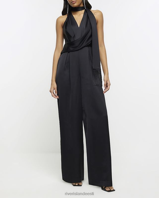 kehakate must naised River Island satiinist lahtise seljaga kombinesoon 44TLL3963