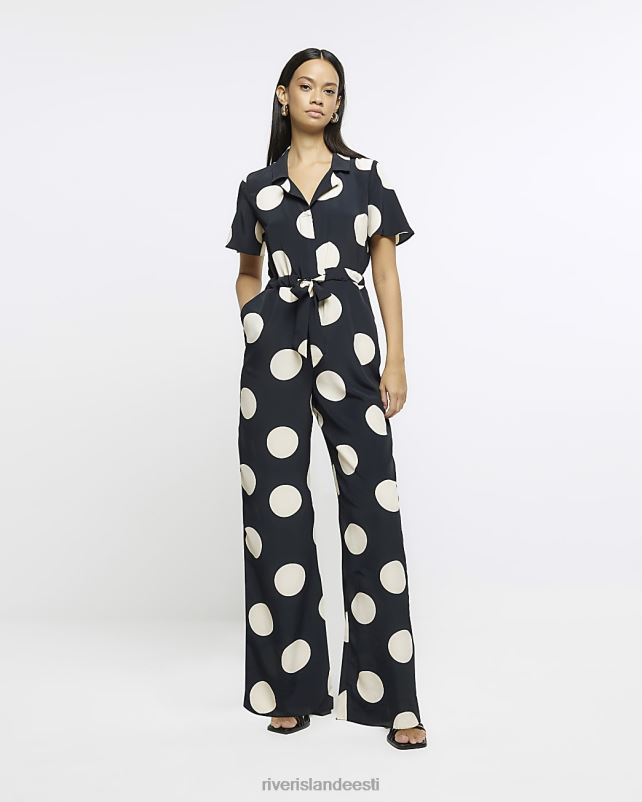 kehakate must naised River Island spot print jumpsuit 44TLL1673