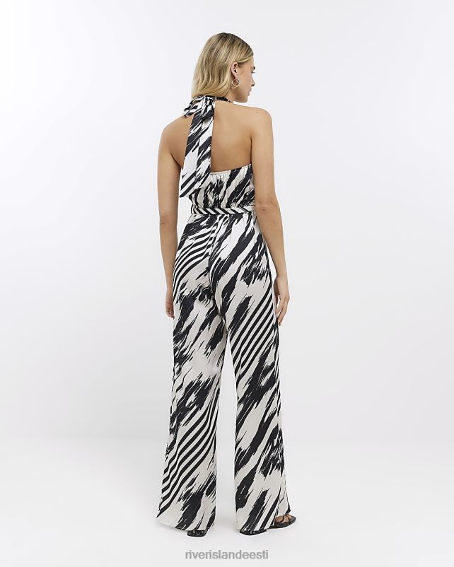 kehakate must naised River Island triibulise kaelusega kombinesoon 44TLL1696