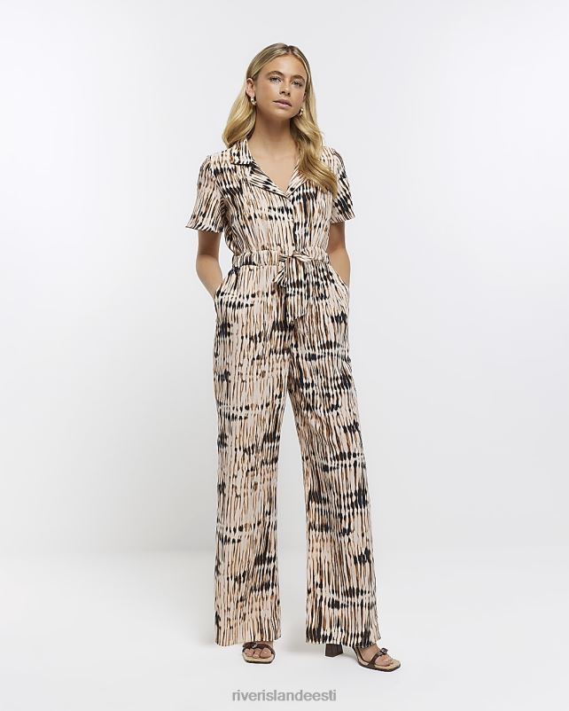 kehakate pruun naised River Island loomamustriga kombinesoon 44TLL1672