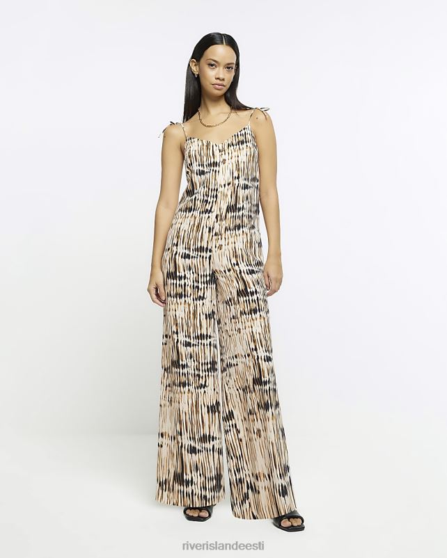 kehakate pruun naised River Island loomamustriga kombinesoon 44TLL1674