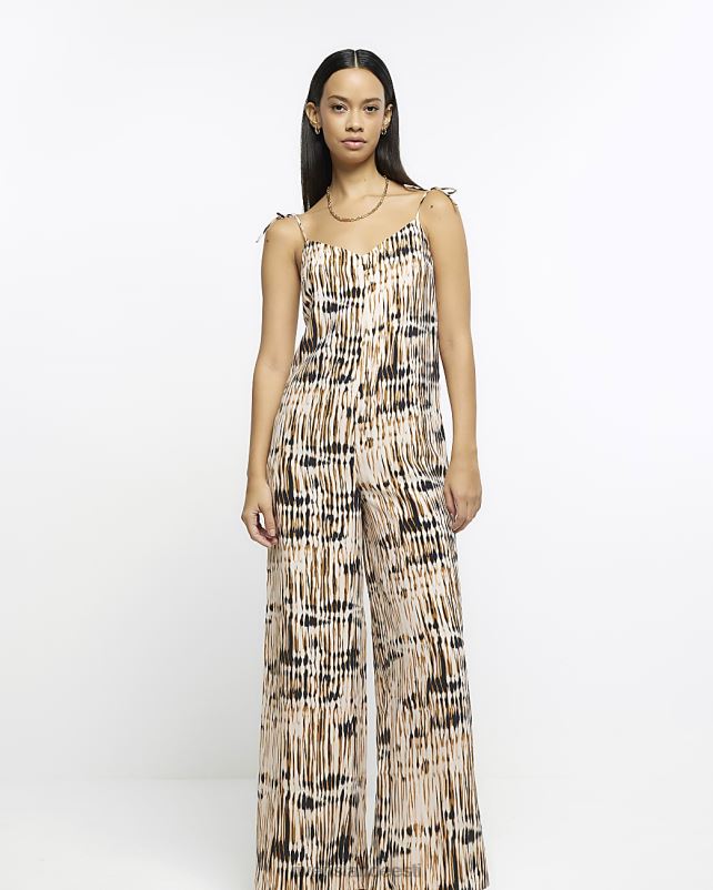 kehakate pruun naised River Island loomamustriga kombinesoon 44TLL1674