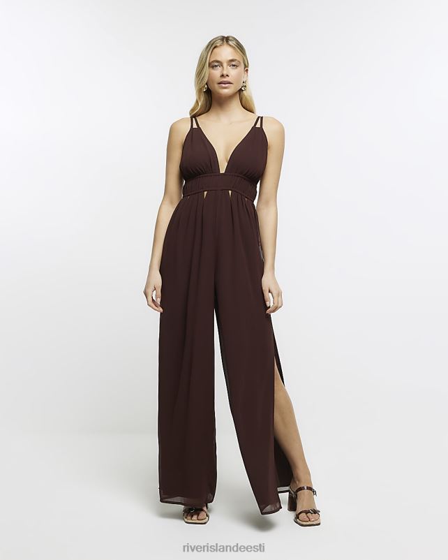 kehakate pruun naised River Island väljalõigatud kombinesoon 44TLL4688