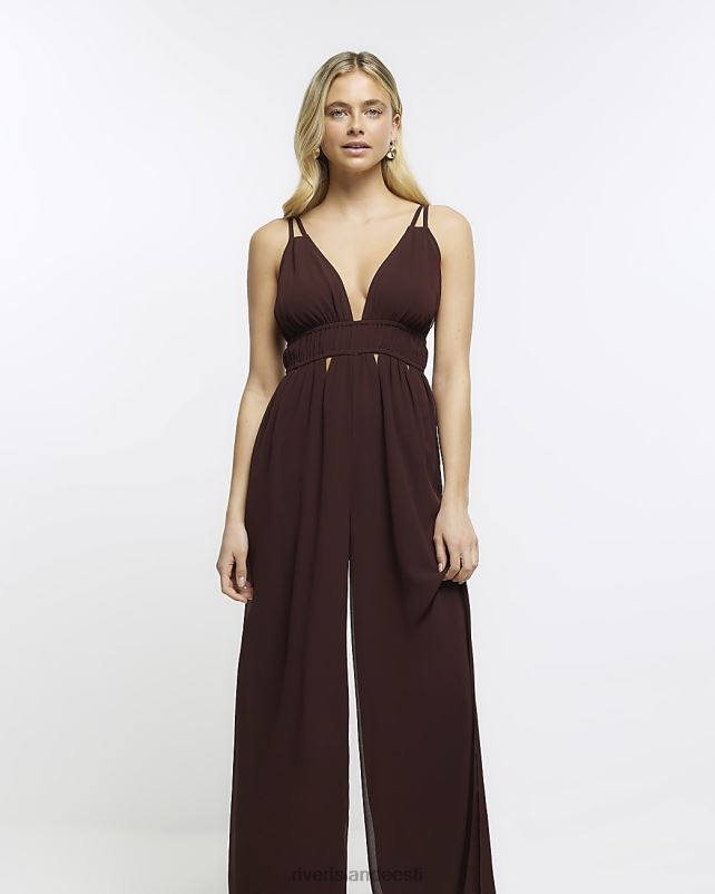 kehakate pruun naised River Island väljalõigatud kombinesoon 44TLL4688