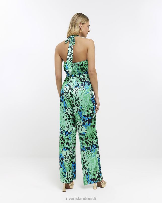 kehakate roheline naised River Island päitsekaelusega kombinesoon 44TLL1697