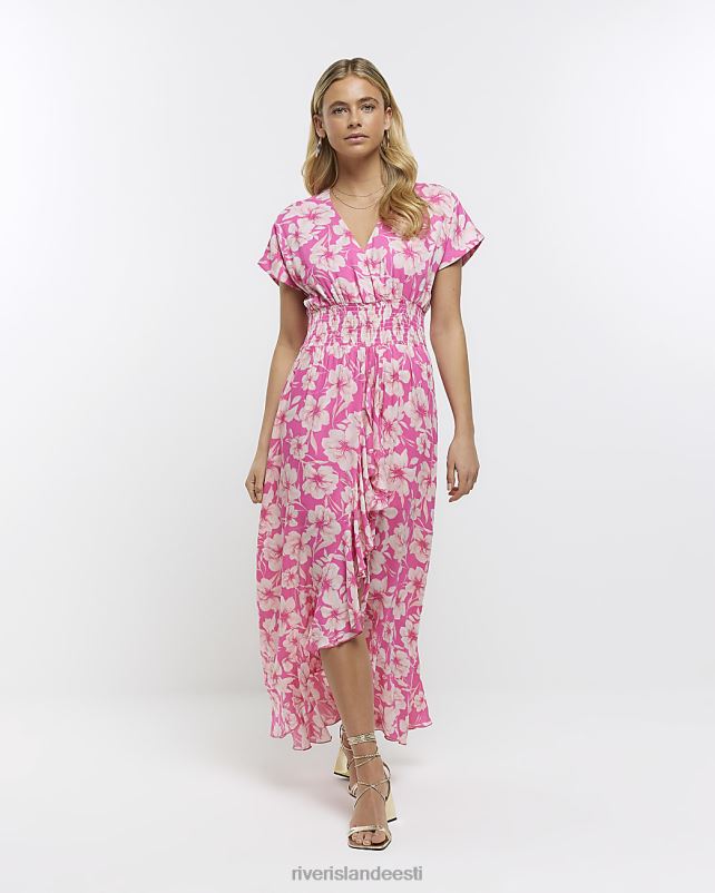 kehakate roosa naised River Island lilleline asümmeetriline mängukostüüm 44TLL4745