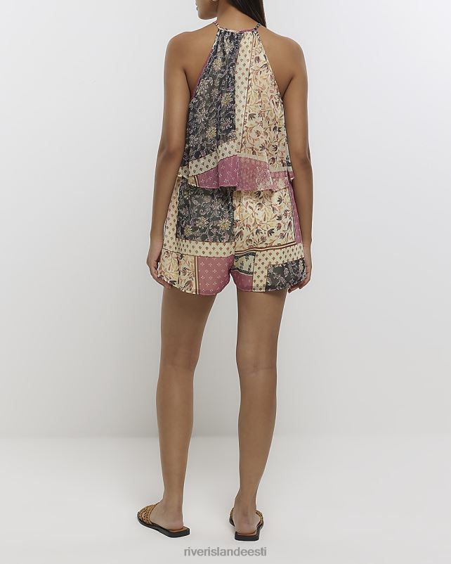 kehakate roosa naised River Island trükitud astmeline mänguülikond 44TLL4586