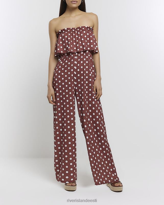 kehakate rooste naised River Island täpiline bandeau kombinesoon 44TLL4817