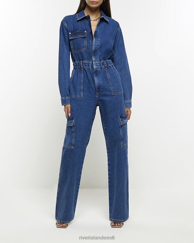 kehakate sinine naised River Island denim utiliidi kombinesoon 44TLL4235