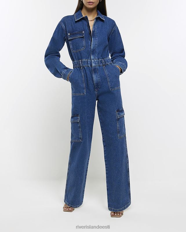 kehakate sinine naised River Island denim utiliidi kombinesoon 44TLL4235