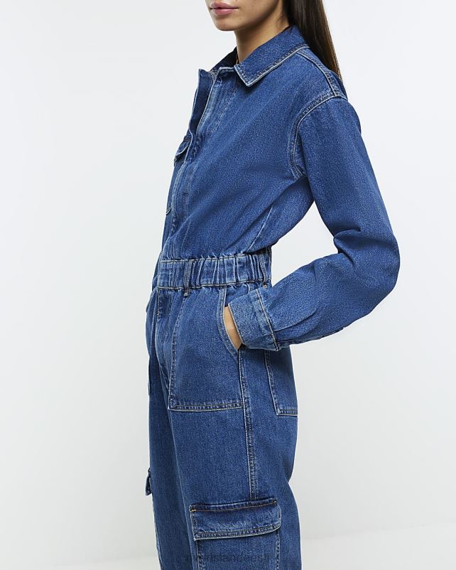 kehakate sinine naised River Island denim utiliidi kombinesoon 44TLL4235