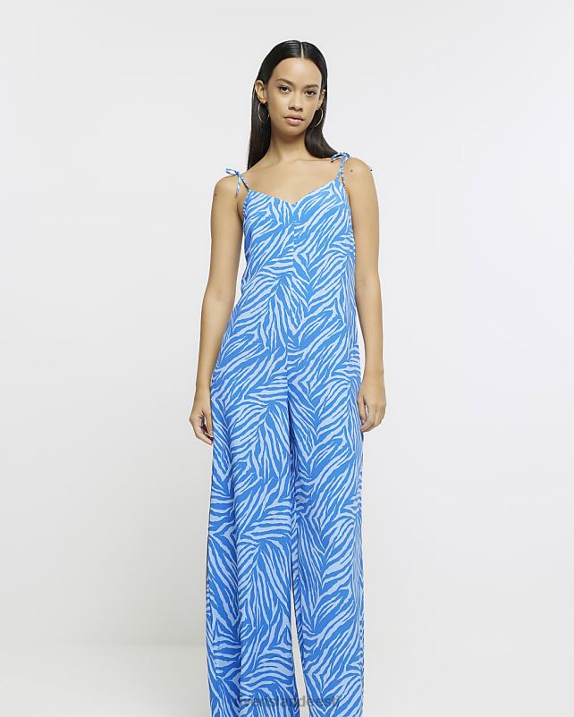 kehakate sinine naised River Island loomamustriga kombinesoon 44TLL1675