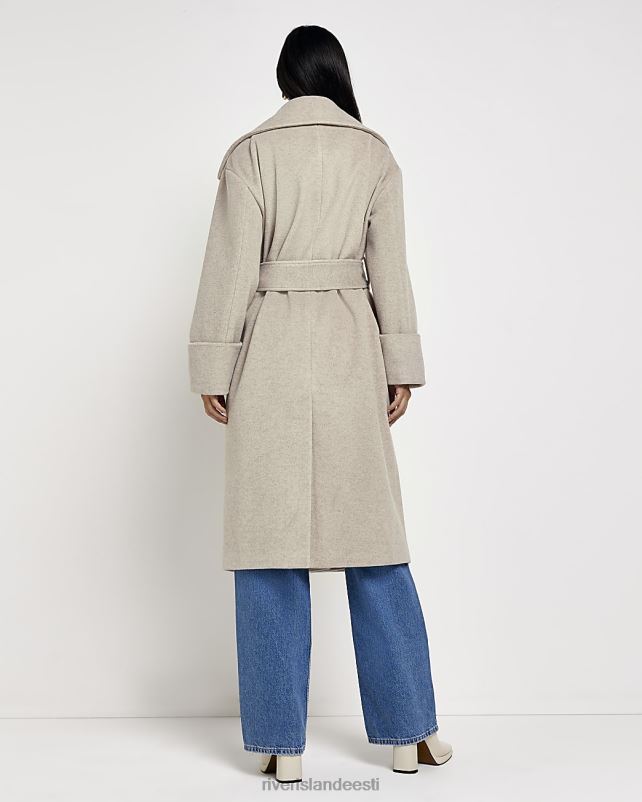 kehakate beež naised River Island vööga õngejadaga mantel 44TLL4253