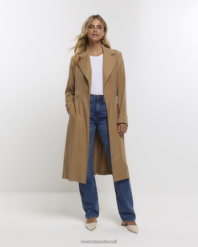 kehakate beež naised River Island vööga trentšmantel 44TLL4154