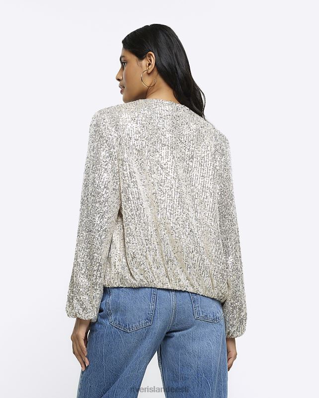 kehakate hõbedane naised River Island litritega lukuga bomber jope 44TLL1105