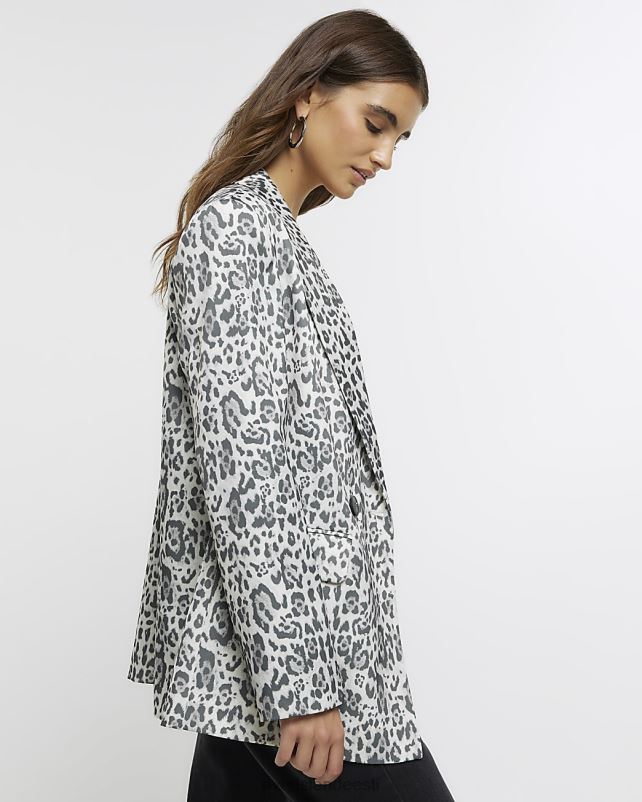 kehakate hall naised River Island loomamustriga bleiser 44TLL3891