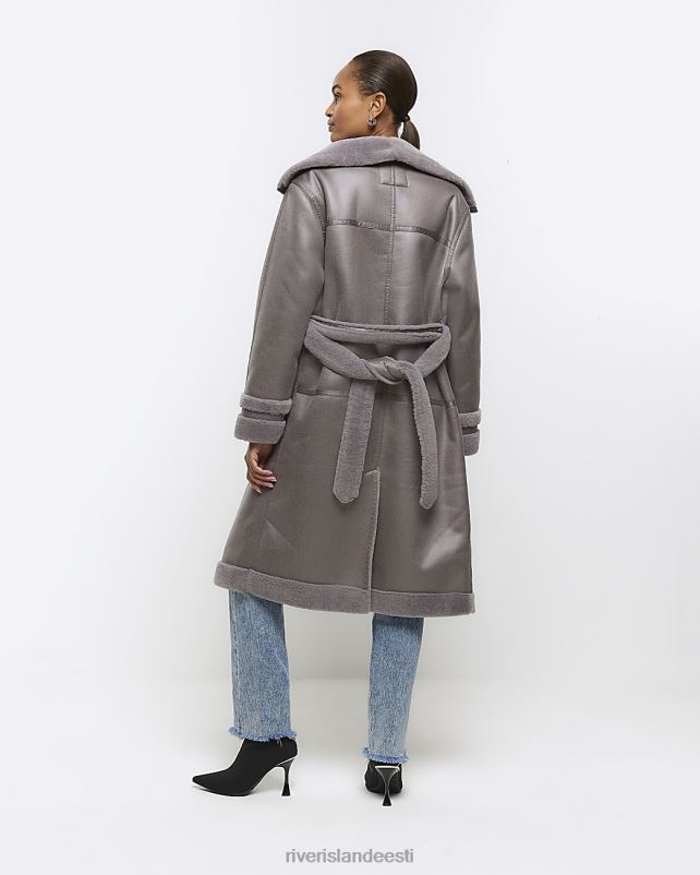 kehakate hall naised River Island suedette vööga õngejada mantel 44TLL3904